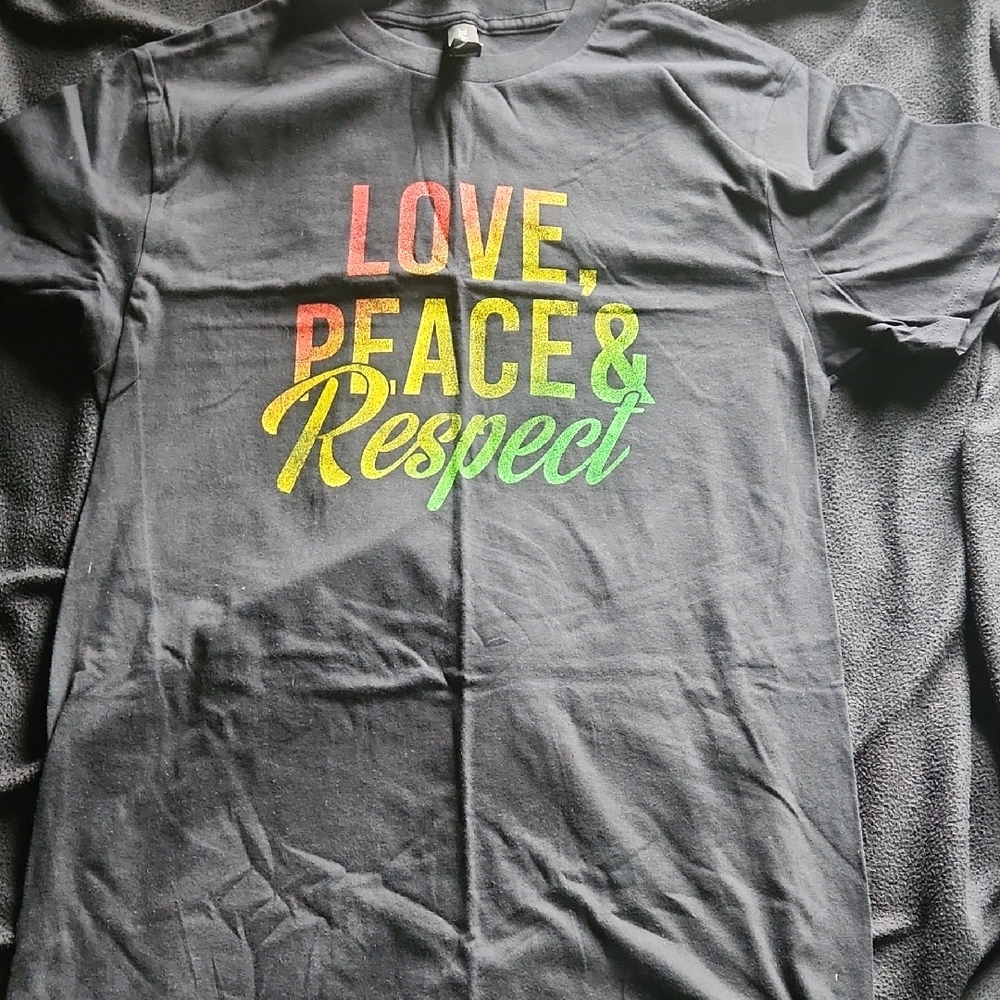Kids Graphic Tee - Love, Peace & Respect - Black